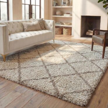 SAFAVIEH Hudson Shag Rug 9x12, Plush Large Multi Ivory & Beige SGH281H